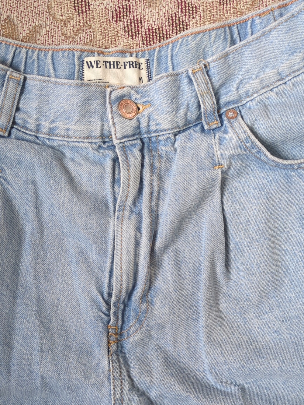 FP Danni High Rise Short Denim Jean Light Wash M - Picture 4 of 10